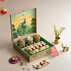 Peacock Paradise Diwali Mithai & Dry Fruit Box