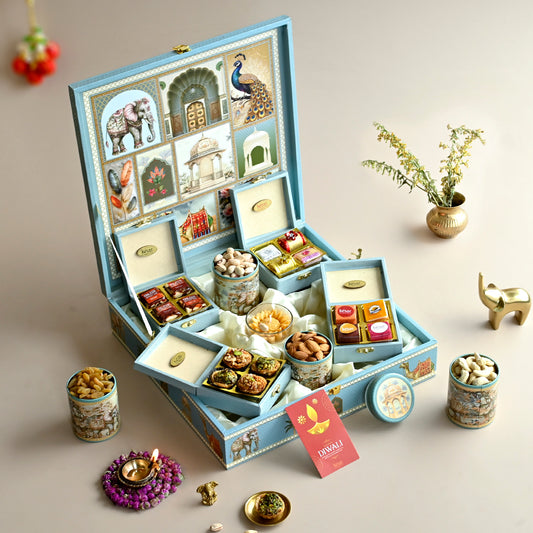 Royal Blue Jaipur Palace Diwali Gift Box