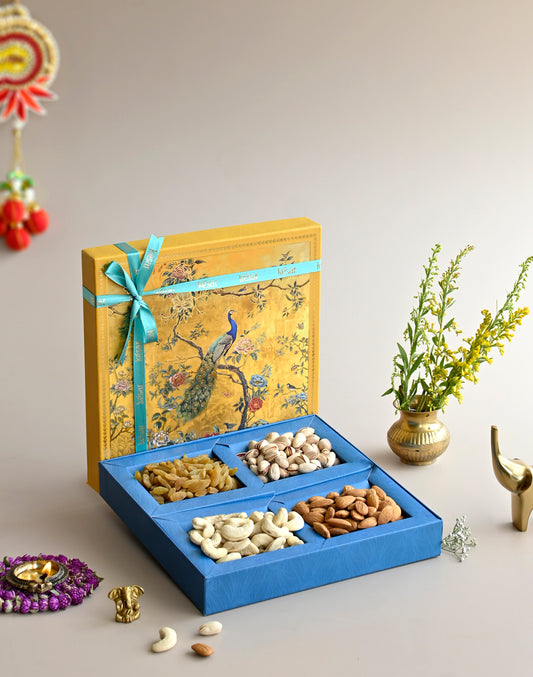 Classic Peacock Diwali Dry Fruit Gift Box
