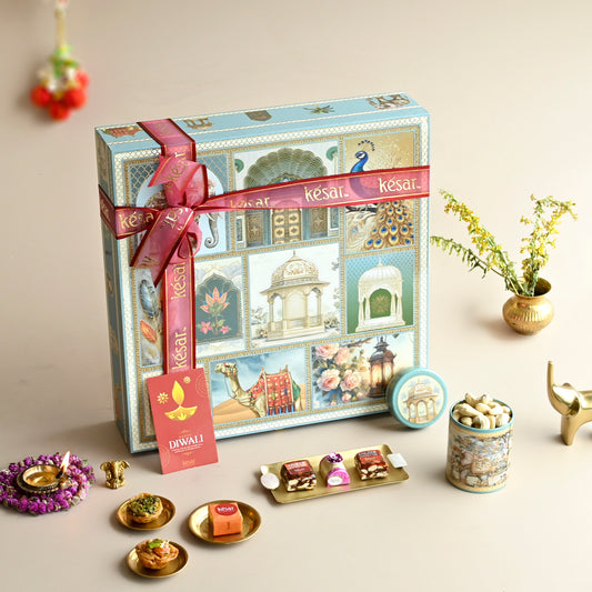 Royal Blue Jaipur Palace Diwali Gift Box