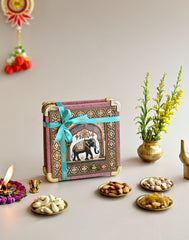 Kesar Special Baby Elephant Diwali Dry Fruit Gift Box
