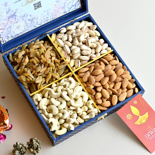 Corporate Diwali Blue Dryfruit Gift Box