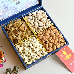 Corporate Diwali Blue Dryfruit Gift Box