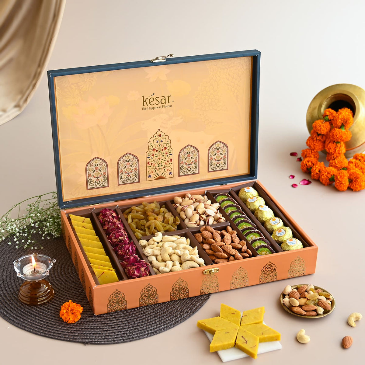 ⁠Traditional Nathdawara Pichwai Mithai and dryfruit Gift Box