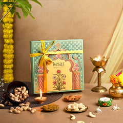 ⁠Majestic Peacock dryfruit gift box