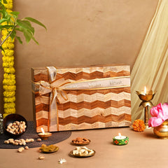 ⁠Classic Mewar Mango Wood Dryfruit Gift box