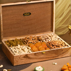 ⁠Classic Mewar Mango Wood Dryfruit Gift box