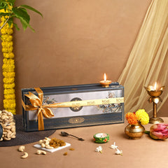 ⁠Stylish Ash grey Dryfruit gift box