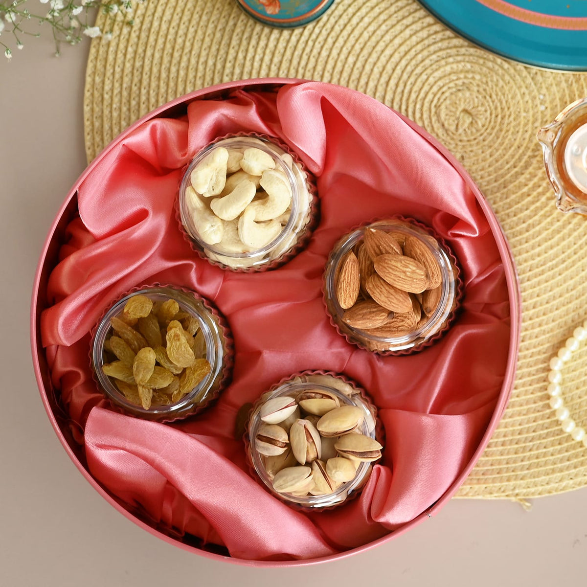 ⁠Flame of the valley Tin Dryfruit gift box