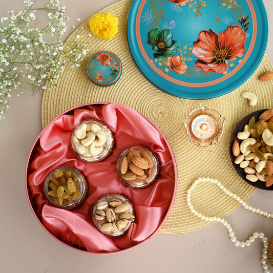 ⁠Flame of the valley Tin Dryfruit gift box