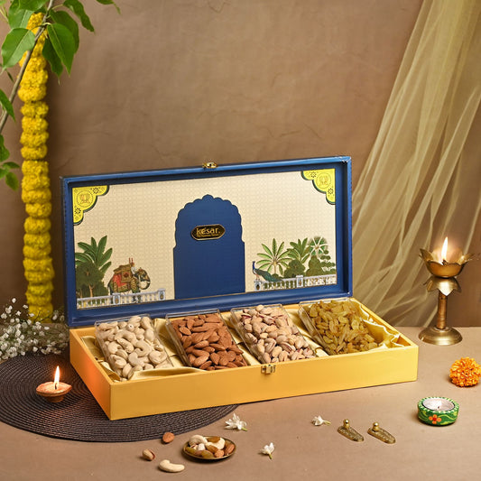 ⁠Marigold Zharokha premium Dryfruit gift box
