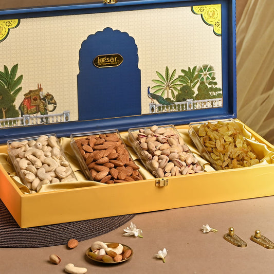 ⁠Marigold Zharokha premium Dryfruit gift box