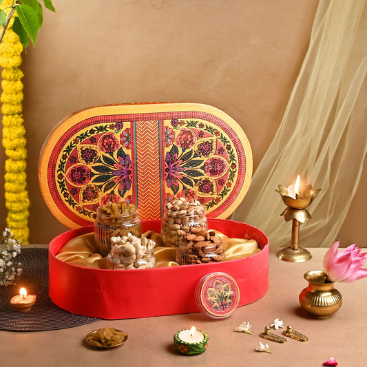 ⁠Mandala Magic Oval Dryfruit gift box