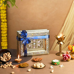 ⁠Minakari Golden Flower Dryfruit gift box
