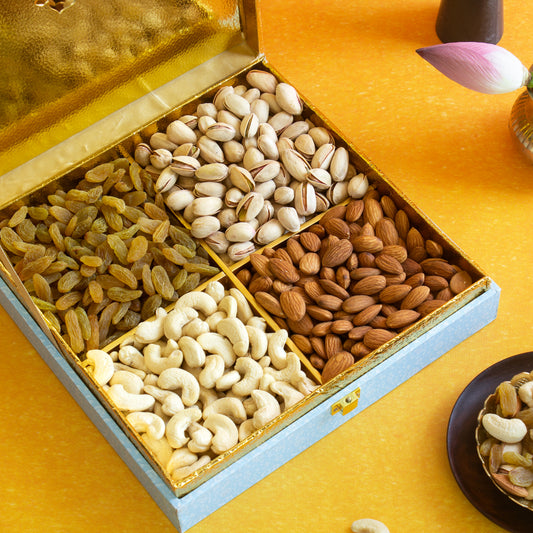 All seasons Floral Dry fruit Gift Box 