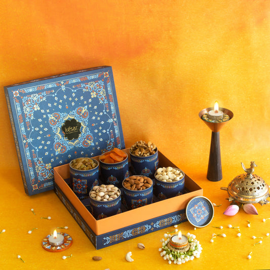 English Blue Celebration Dryfruit Box (A)