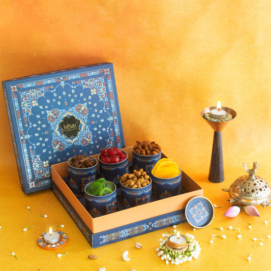 English Blue Celebration Dryfruit Box (B)