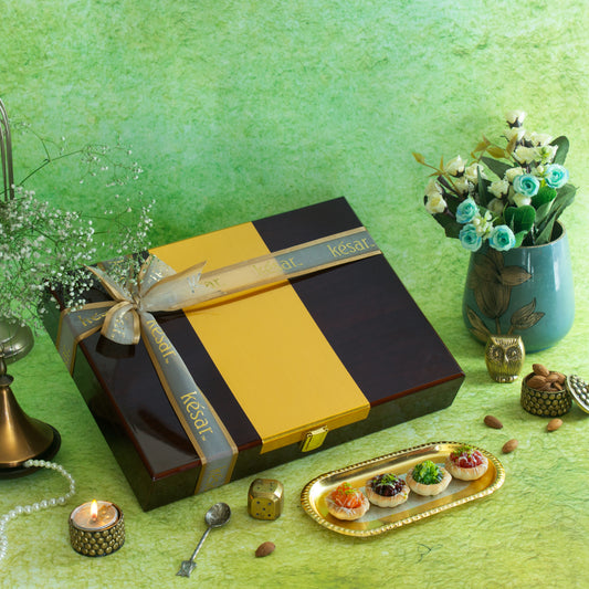Opulent Gold Wooden Sweet Lacquered Box 
