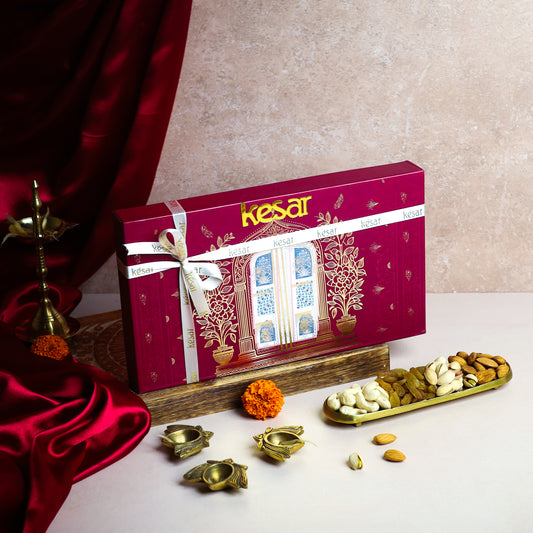 Red Jharokha Dryfruit Box