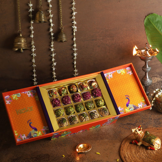 Orange Peacock Gourmet Laddoo Box