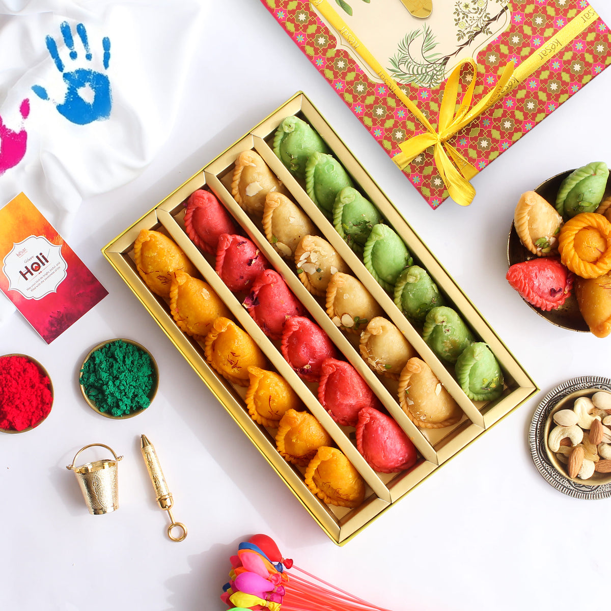 Colourful Assorted Gujiya in Gift Box