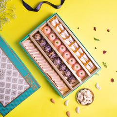 Pearl Rose & Peacock Premium Assorted Kaju Delight Sweet Gift Box 1000Gm