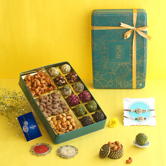 EVERGREEN MITHAI AND DRYFRUIT RAKHI GIFT BOX