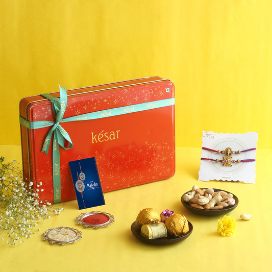 ⁠CLASSIC MITHAI & CHOCOLATE RAKHI GIFT BOX