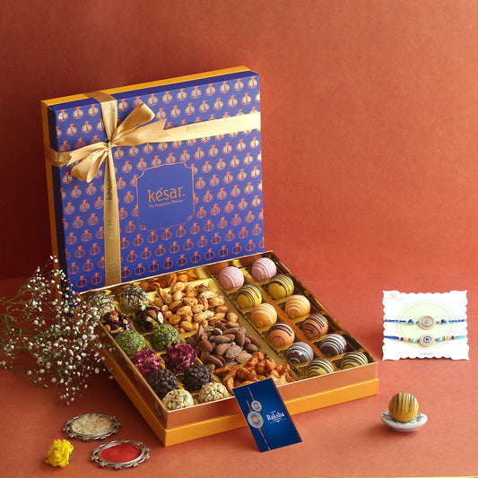 ⁠ROYAL RISHITE MITHAI AND DRYFRUIT RAKHI GIFT BOX