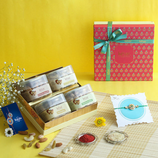 ⁠DELIGHT DRYFRUIT RAKHI GIFT BOX