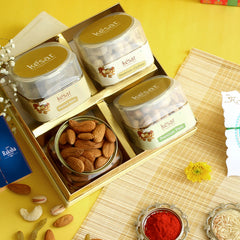 ⁠DELIGHT DRYFRUIT RAKHI GIFT BOX