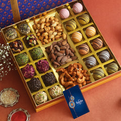 ⁠ROYAL RISHITE MITHAI AND DRYFRUIT RAKHI GIFT BOX