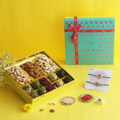 ⁠THE HAPPINESS GOURMET LADOO AND DRYFRUIT RAKHI GIFT BOX