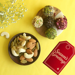 ⁠THE HAPPINESS GOURMET LADOO AND DRYFRUIT RAKHI GIFT BOX