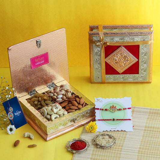RED BLISSFUL RAKHI FESTIVAL GIFT BOX