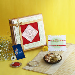 RED BLISSFUL RAKHI FESTIVAL GIFT BOX