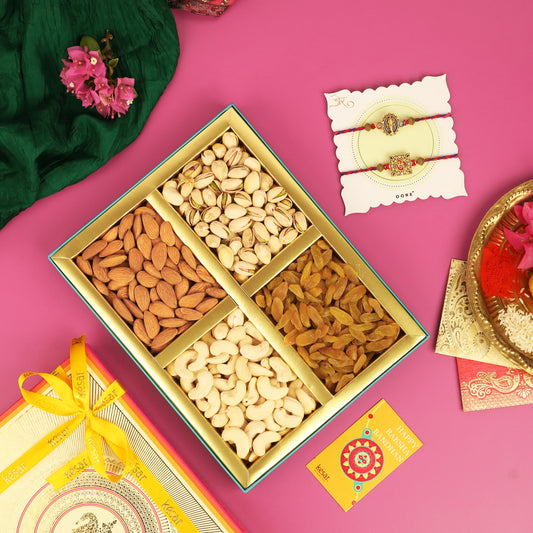 Evergreen Rakhi Dryfruit Gift Box