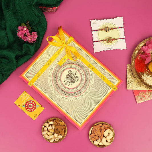Evergreen Rakhi Dryfruit Gift Box