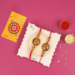 All-in-One Gourmet Luxury Hamper in a Jute Basket with Bhaiya Bhabhi Rakhi Set