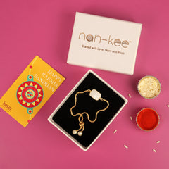 All-in-One Gourmet Luxury Hamper in a Jute Basket with Bhaiya Bhabhi Rakhi Set