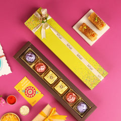 Handmade Chocolate with Alwar Milk Cake Rakhi Hamper
