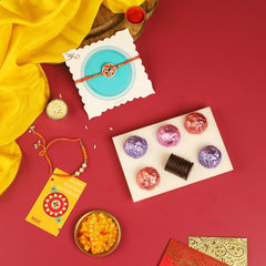 Handmade Chocolate with Alwar Milk Cake Rakhi Hamper