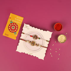 Motichoor Laddoo with Rajputana Rakhi Set