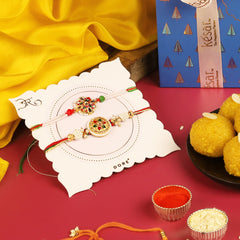 Motichoor Laddoo with Rajputana Rakhi Set