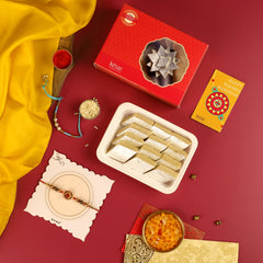 Kaju Katli Delight Box with Rakhi