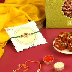 Punjab Famous Dodha Barfi with Kundan Rakhi Set