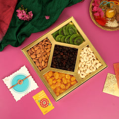 Meraaki Special Fruit and Nut Gift box with Flower Rahi