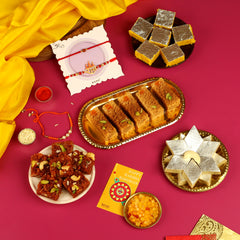 Indian Classic Mithai Box with 2 Rakhis