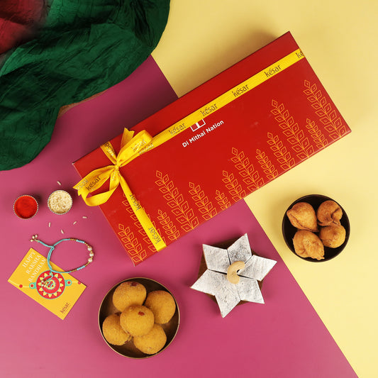 Mithai Namkeen Combo with 2 Rakhis