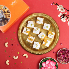 Moong Dal Barfi with Kundan Rakhi Set